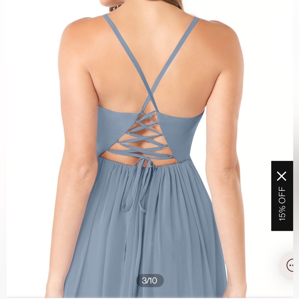 Azazie Aaida Dusty Blue Bridesmaid Dress - Picture 5 of 17